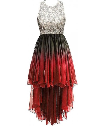 Women's Ombre Homecoming Dress Short Prom Gown Gradient Cocktail Dress Red6 $38.07 Dresses