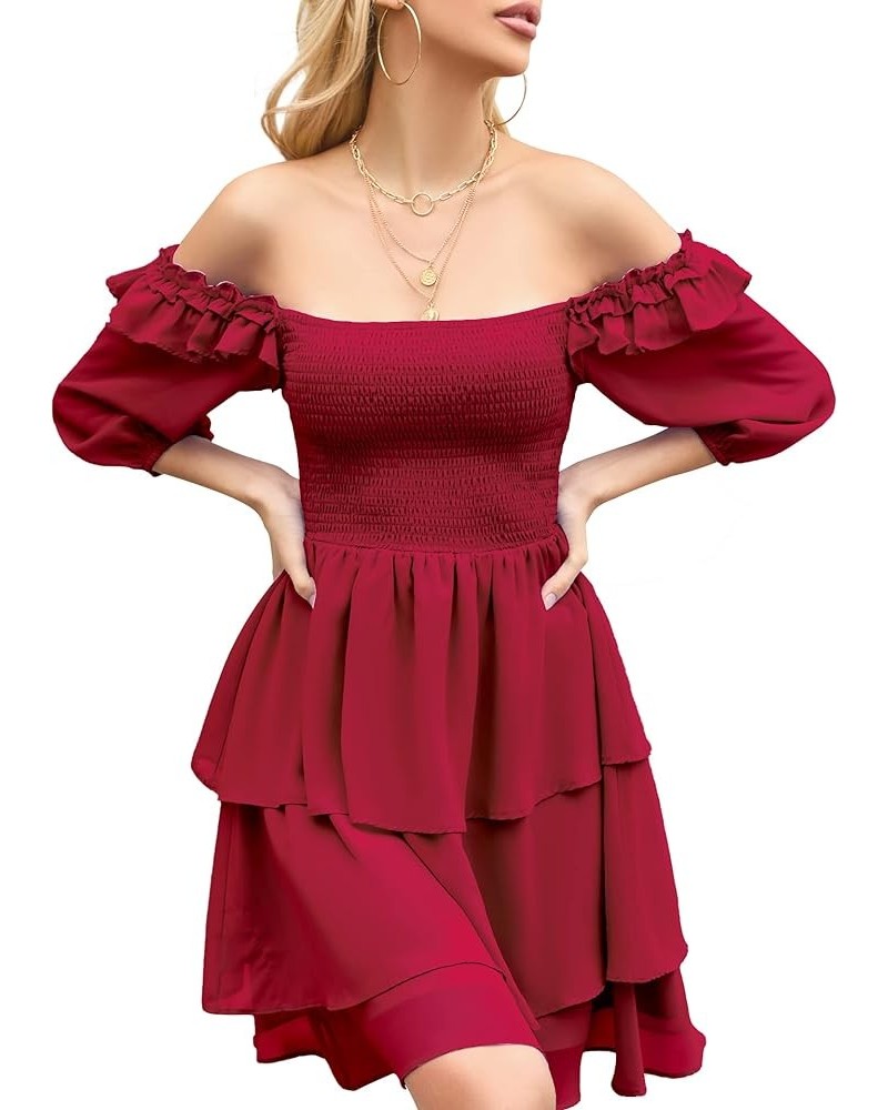 Summr Women Dress 2023 Women Boho Sleeveless Maxi Dress Tie Strap Square Neck Smocked Ruffle Maxi Dress Ruffle Red $10.29 Dre...