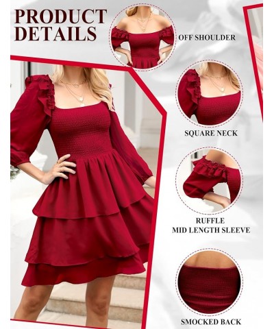 Summr Women Dress 2023 Women Boho Sleeveless Maxi Dress Tie Strap Square Neck Smocked Ruffle Maxi Dress Ruffle Red $10.29 Dre...