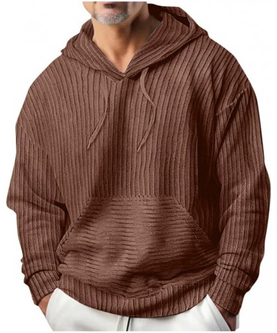 Quarter Zip Pullover Men Hoodies Men's Loose Fit Midweight Sweatshirt Men's Fleece Pullover Hoodie Sweatshirts 08-brown $18.5...