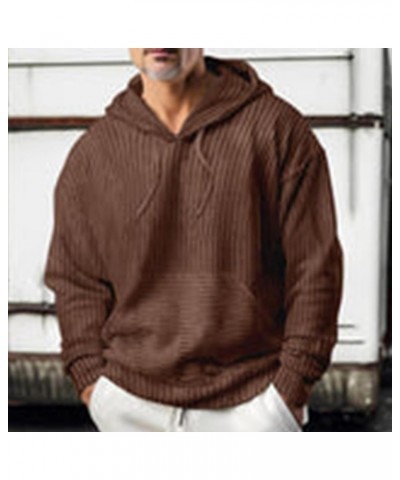 Quarter Zip Pullover Men Hoodies Men's Loose Fit Midweight Sweatshirt Men's Fleece Pullover Hoodie Sweatshirts 08-brown $18.5...