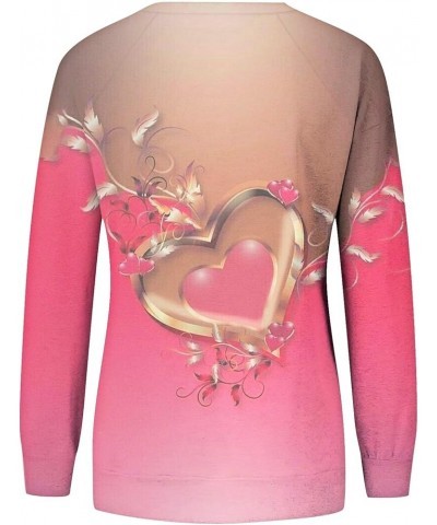 Sweatshirt for Women Valentines Day Gifts for Her Cute Heart-Shaped Print Tops Crewneck Long Sleeve Pullover $9.51 Others