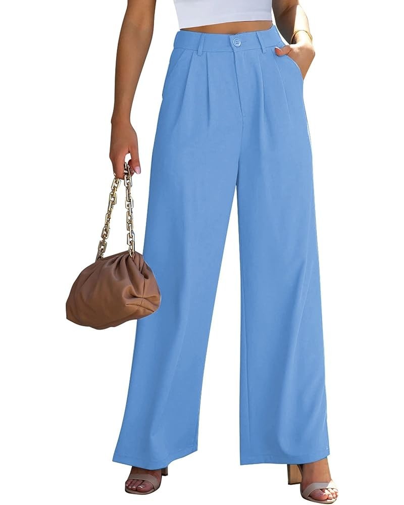 Wide Leg Pants for Women Work Business Casual High Waisted Dress Pants Flowy Trousers Office 30'' inseam Tranquil Blue $17.39...