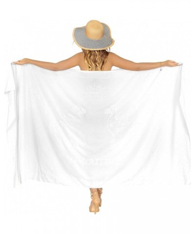 Women's Cover Up Vacation Summer Beachwear Party Pareos Cover Ups Swimwear Bikinis Skirt Sarong Beach Pareo Cover-Up White, S...