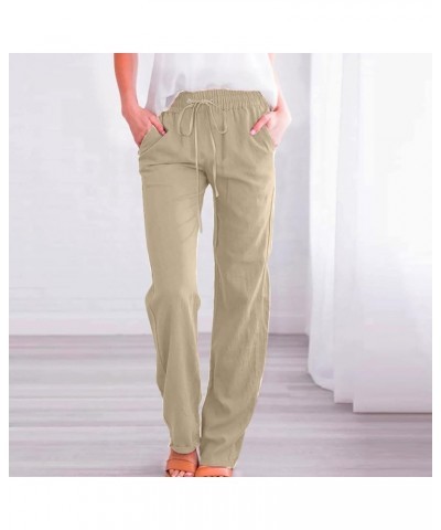 Sweatpants Women 2023 Casual Loose Drawstring Elastic High Waist Comfy Trousers Straight Leg Long Lounge Pant 017 Beige $6.29...