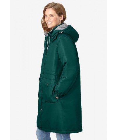 Women's Plus Size Long Microfiber Parka Navy $46.33 Jackets