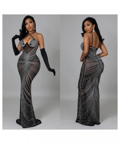 Women Sexy Hot Drilling Bodycon Dresses Glitter Sequin Elegant Dress Party Club Night Dress Z3 Black $27.95 Dresses