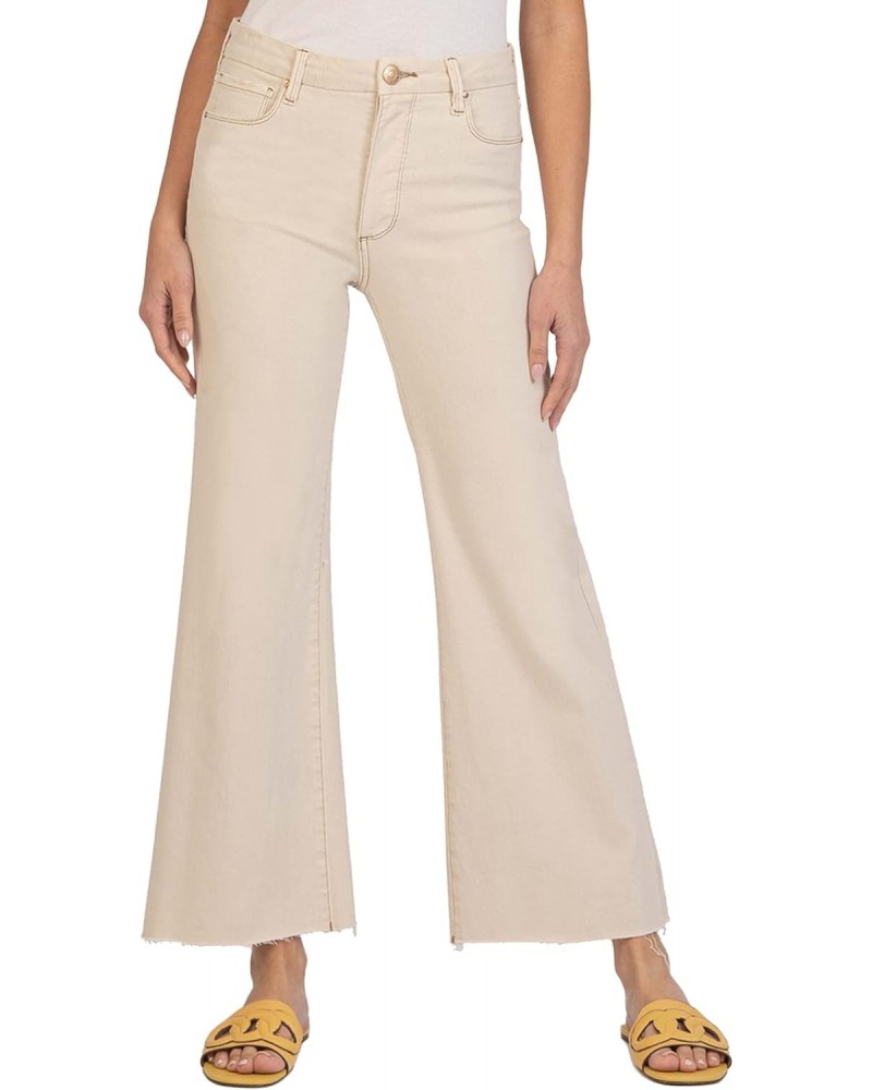 Meg High-Rise Fab Ab Wide Leg Raw Hem in Milestone Ecru 10 $48.88 Jeans