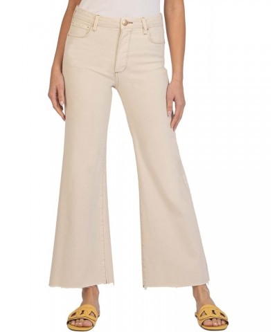 Meg High-Rise Fab Ab Wide Leg Raw Hem in Milestone Ecru 10 $48.88 Jeans