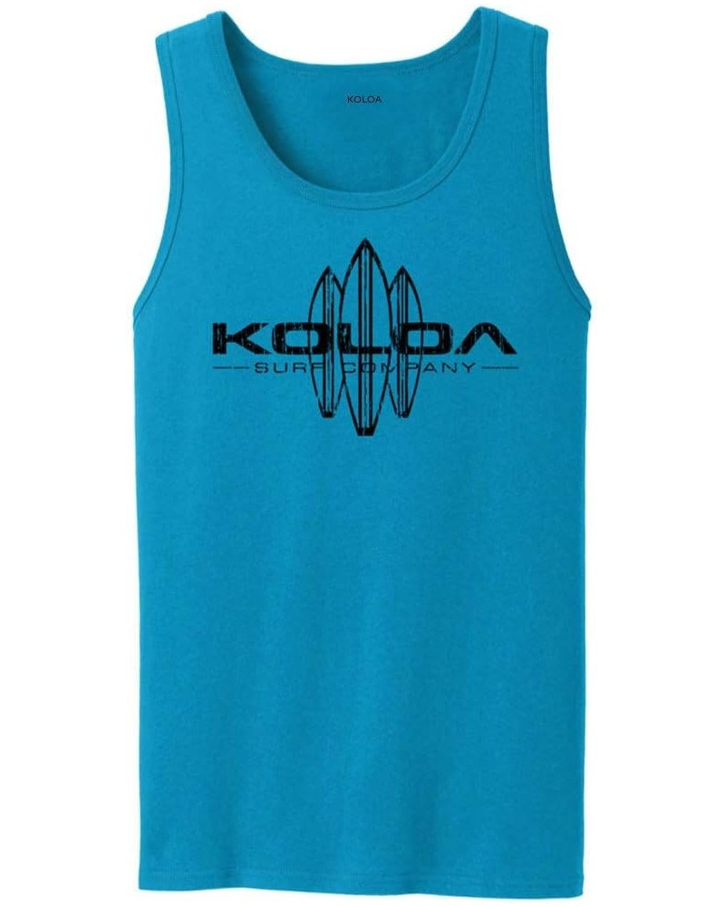 Koloa Vintage Surfboard Logo Tank Tops in 27 Colors. Adult Sizes: S-4XL Neon Blue / Black $14.50 Shirts