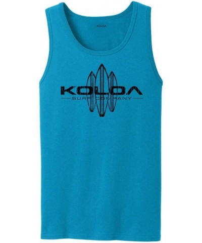 Koloa Vintage Surfboard Logo Tank Tops in 27 Colors. Adult Sizes: S-4XL Neon Blue / Black $14.50 Shirts