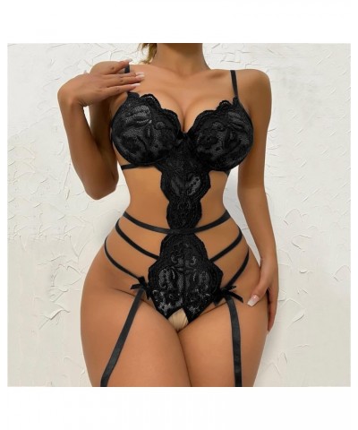 Lingerie for Women Sexy Naughty See Through Lingerie, Lace Babydoll,Sexy Lingerie,one Piece Bodysuit Teddies Black $4.67 Others