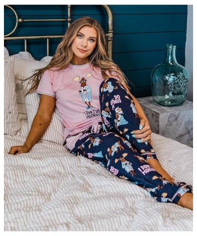 Pajamas for Women, Cute Moose Pajama Pants and Top Separates Don't Do Mornings Moose Womens Pajama Shirt $16.82 Pants