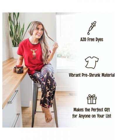 Pajamas for Women, Cute Moose Pajama Pants and Top Separates Don't Do Mornings Moose Womens Pajama Shirt $16.82 Pants