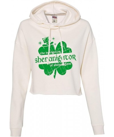 Shenanigator Instigator Of Shenanigans St. Pattys Day Women Cropped Hooded Sweatshirt Bone $15.99 Hoodies & Sweatshirts