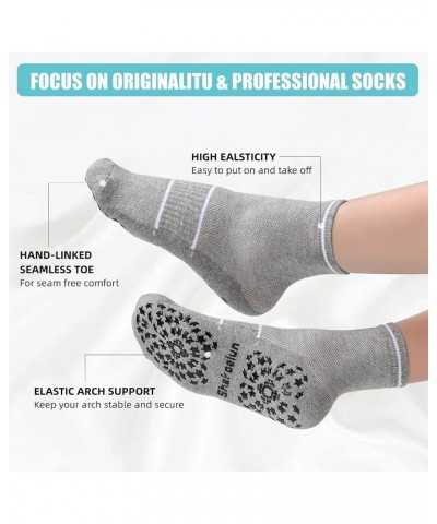 Non Slip Pilates Socks with Grips for Yoga, Barre, Grippy, Hospital, Ballet for Women with Arch Support. 3 Pairs-grey $10.99 ...