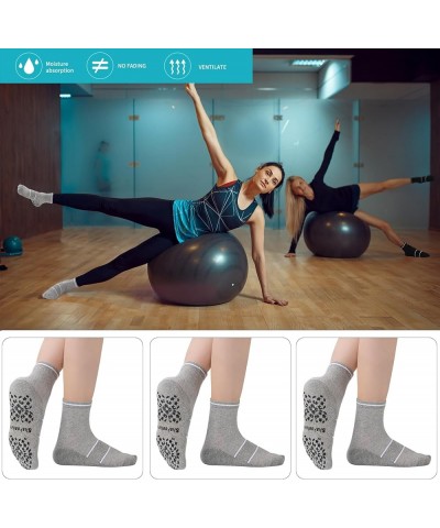 Non Slip Pilates Socks with Grips for Yoga, Barre, Grippy, Hospital, Ballet for Women with Arch Support. 3 Pairs-grey $10.99 ...