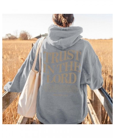 Christian Sweatshirts For Women Trust In The Lord Hooded Pullover Tops Loose Fit Casual Long Sleeve Christian Hoodies Pockets...