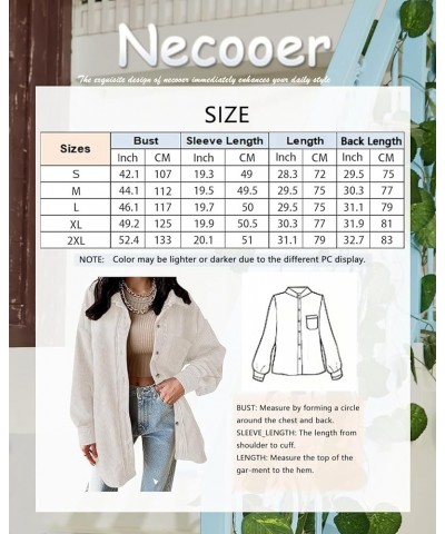 Womens Corduroy Shirts Button Down Long Sleeve Blouses Boyfriend Tops Oversized Jacket A-armygreen $14.96 Tops