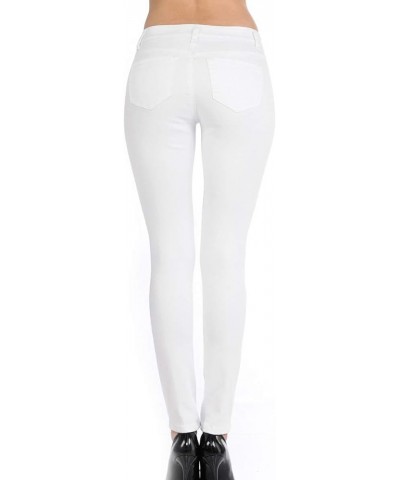 Women's Mid Rise Denim Skinny Jeans with Comfort Stretch White 90002 $19.94 Jeans