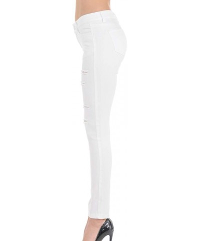 Women's Mid Rise Denim Skinny Jeans with Comfort Stretch White 90002 $19.94 Jeans