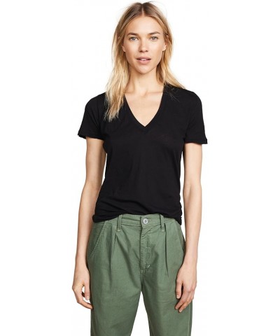 Women's Tissue V-Neck Shirt Black $22.36 T-Shirts