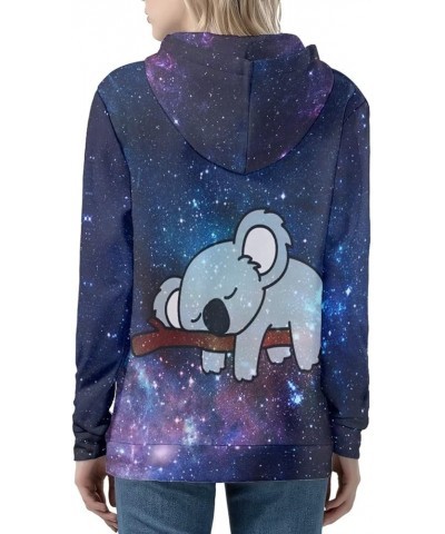 Women Long Sleeve Zip-Up Hoodie Jacket Sweatshirt Coat Koala Galaxy $21.42 Jackets