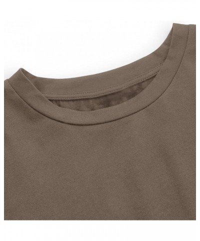 Women's Casual Basic Short Sleeve Loose T-Shirt Tee Tops Brown $16.79 T-Shirts