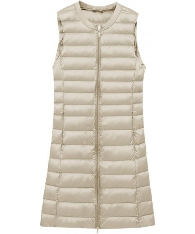 Black Vest Women Puffer Vest With Hood Sleeveless Warm Down Coat With Pockets Quilted Vest Down Plus Size Winter Beige-g $25....