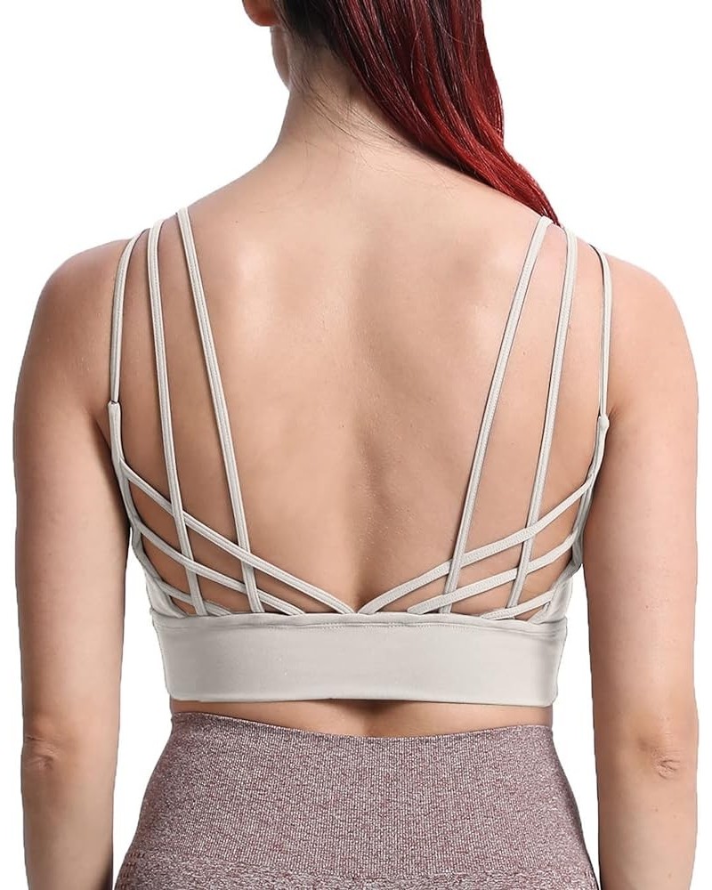 Caged Sports Bras for Women High Impact Fitness Running Multi-Cross Back Training Yoga Crop Tank Workout Tops Mink $16.19 Lin...