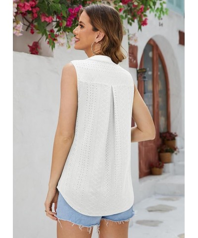 Women's V-Neck Casual Tunic Tank Tops Zipper Sleeveless Blouse Shirt A-white $13.34 Tanks