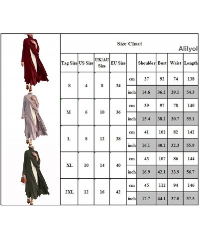 Women Chiffon Muslim Dress Islamic Abaya Dubai Robe Middle East Prayer Dress Open Front Flowy Maxi Cardigan Dress Purple1 $12...