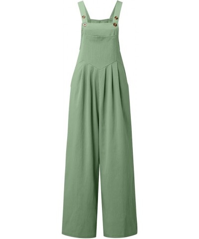 Rompers for Women Dressy Women's Cotton Linen Short Overalls Summer Fashion Romper Shorts with Pockets Z2-green $2.93 Activewear