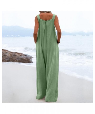 Rompers for Women Dressy Women's Cotton Linen Short Overalls Summer Fashion Romper Shorts with Pockets Z2-green $2.93 Activewear