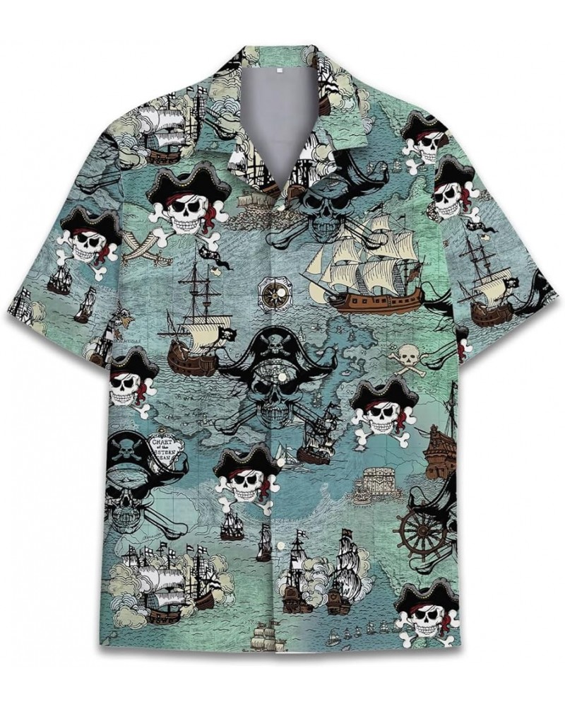 Mushroom Hawaiian Shirts for Men - Mushroom Shirt, Mushroom Shirts for Men, Mushroom Stripe Button Down Pirate $13.64 Shirts