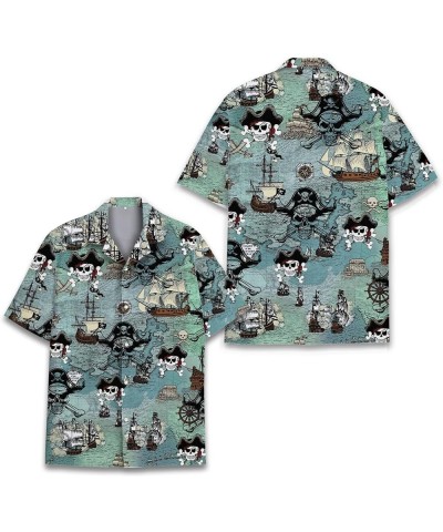 Mushroom Hawaiian Shirts for Men - Mushroom Shirt, Mushroom Shirts for Men, Mushroom Stripe Button Down Pirate $13.64 Shirts