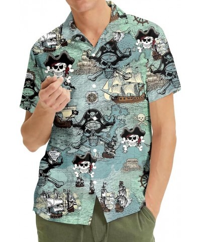 Mushroom Hawaiian Shirts for Men - Mushroom Shirt, Mushroom Shirts for Men, Mushroom Stripe Button Down Pirate $13.64 Shirts