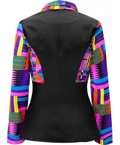 Women African Print Coat Notched Lapel Pocket Blazer Jacket G $27.19 Jackets