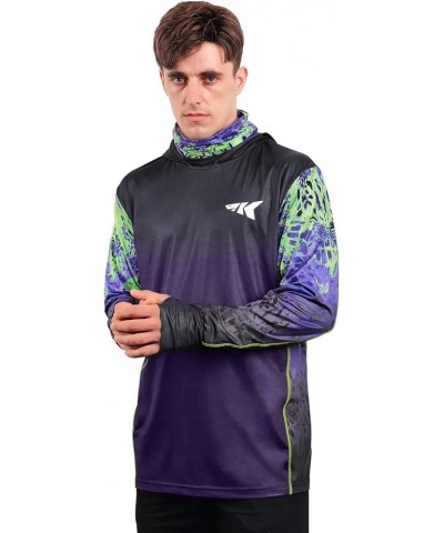 UPF 50 Fishing Hoodie Shirt For Men And Women, Long Sleeve Fishing Hiking Shirt, Breathable Moisture Wicking O:wildcat Purple...