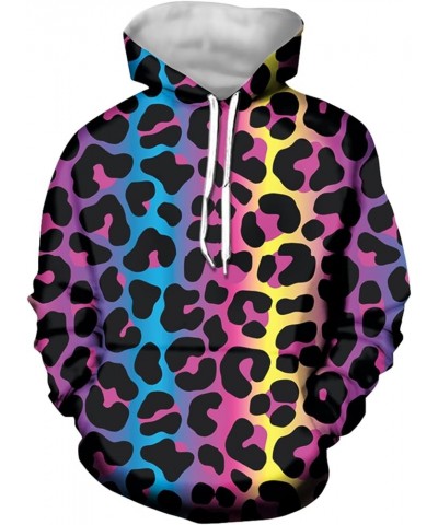 Women Casual Hoodie Long Sleeve Sweatshirt with Pocket Colorful Leopard $8.54 Hoodies & Sweatshirts