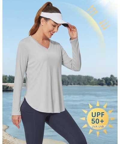 Long Sleeve Workout Tops for Women Lightweight Athletic Running Shirts UPF 50+ UV Protection Sun Shirts Grey $14.74 Activewear