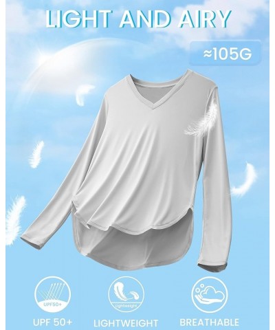 Long Sleeve Workout Tops for Women Lightweight Athletic Running Shirts UPF 50+ UV Protection Sun Shirts Grey $14.74 Activewear