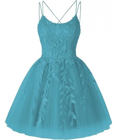 Sparkly Homecoming Dresses with Pockets Prom Dresses Short Teens Glitter Lace Cocktail Party Dress RO067 Aqua Blue $32.20 Dre...