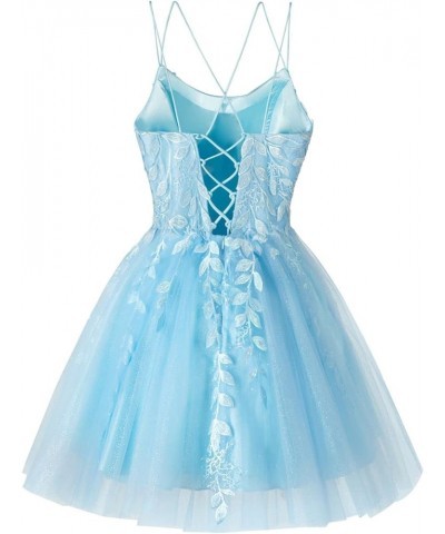 Sparkly Homecoming Dresses with Pockets Prom Dresses Short Teens Glitter Lace Cocktail Party Dress RO067 Aqua Blue $32.20 Dre...