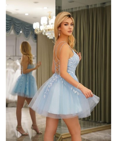 Sparkly Homecoming Dresses with Pockets Prom Dresses Short Teens Glitter Lace Cocktail Party Dress RO067 Aqua Blue $32.20 Dre...