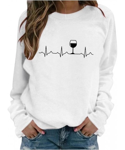 Sweatshirts For Women Crewneck Graphic Heartbeat Pullover Shirts Fashion Long Sleeve Hoodies Casual Tops Blouse Sweaters Zz-a...