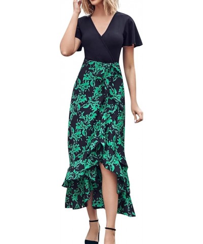 Summer Dresses for Women 2024 Black Dress High Waist Full Length Maxi Dress, S-XL Green $10.07 Dresses