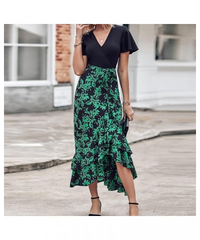 Summer Dresses for Women 2024 Black Dress High Waist Full Length Maxi Dress, S-XL Green $10.07 Dresses