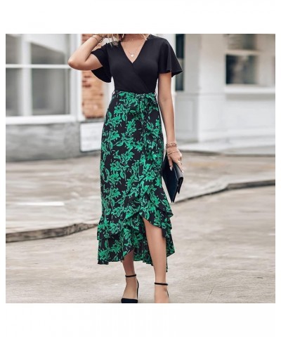 Summer Dresses for Women 2024 Black Dress High Waist Full Length Maxi Dress, S-XL Green $10.07 Dresses