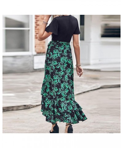 Summer Dresses for Women 2024 Black Dress High Waist Full Length Maxi Dress, S-XL Green $10.07 Dresses